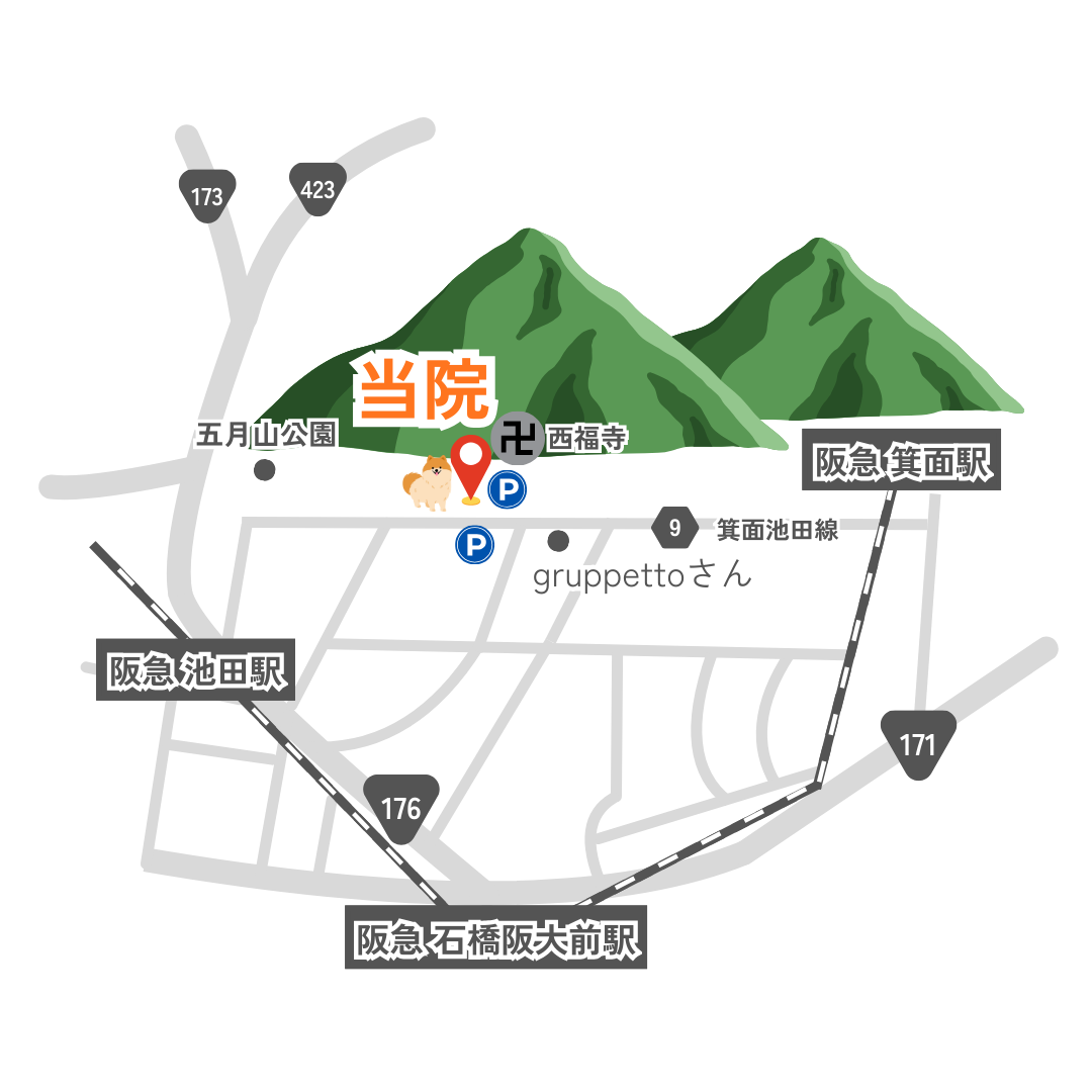 北摂ライフサポート動物病院 アクセスマップ